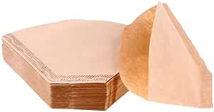 100 Count Unbleached #4 Cone Coffee Filters - 8-12 Cup Natural Brown Paper Filters