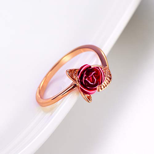 Anel de Flor Botão de Rosa Folheado + caixinha (Dourado Rose)