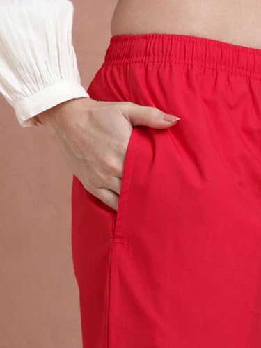 Image of TWIN BIRDS Women Cotton Kurti Pants | Straight Fit Ethnic Daily Trousers