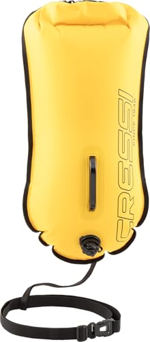 CRESSI Glide Pro Swim Buoy 28 L Yellow - Boa Gialla di Segnalazione Gonfiabile, Alta Visibilità e Praticità, per Nuotatori, Snorkelisti e Triatleti durante le Attività in Mare o Acque Libere