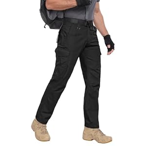 Zoofly Men’s Cargo Pants Ripstop Water Resistant Hiking Work Pants Outdoor Multi Pockets Army Tactical Pants (Not Belt)