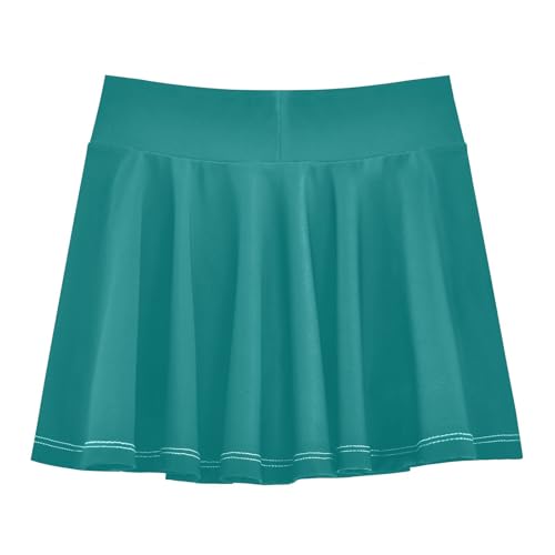 CHIFIGNO Teal Girls' Tennis Skirt with Shorts Athletic Skort Dance Sport Skirts with Pocket2