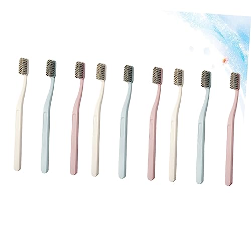 OUNONA 9 Stück Nylon Zahnbürsten für Erwachsene Harte Borsten Beige für Gründliche Zahnreinigung und Optimale Mundpflege – Bild 7