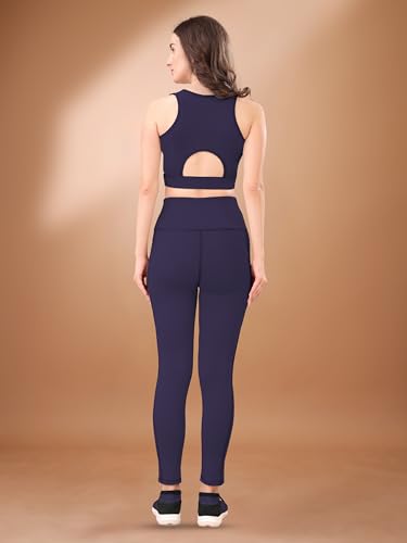 Image of High-Waist Leggings with Phone Side Pocket, Gym wear Track Suit, Women's 2-Piece Workout Set, Sports Bra, Co-ord, Sports Running Suits, Yoga Wear