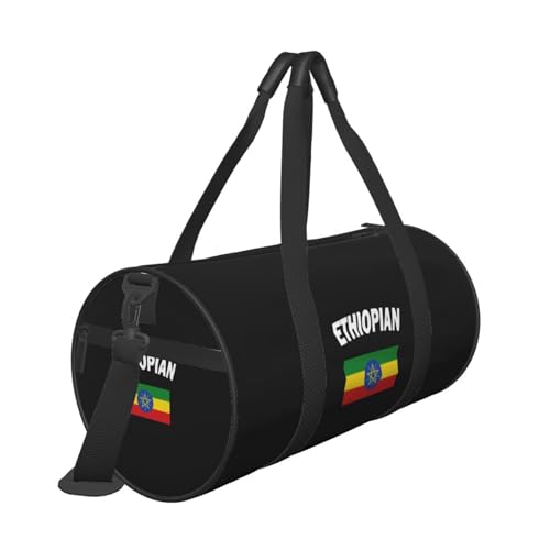 Ethiopian Flag Convertible Garment Bag with Shoulder Strap, Carry on Garment Duffel Bag for Men Women - Rolling Foldable for Travel Luggage Bags (Black)4