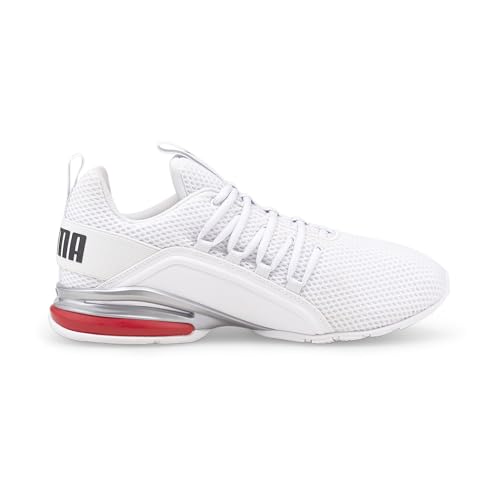 Image of PUMA Men's Axelion Ls Running Shoes, Puma White High Risk Red, 7.5