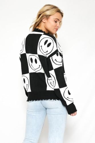 Checkered Smiley Sweater2