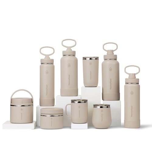 Image of ThermoFlask Insulated Food Jar with Leakproof Lid (20 oz, Sand) - Stainless Steel Food Containers for Hot & Cold Meals, Lunch, Soup & Snacks