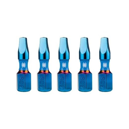 Spyder 1-Inch SQ2 Impact Driver Bit (5-Pack) (19085)