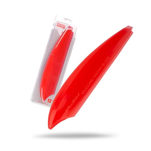 Maxshine Universal Silicone Water Blade for Car Drying – Red – Soft Flexible Silicone Squeegee for Quick Water Removal – Safe for Paint, Glass & Windows – Auto Detailing Tool - Red