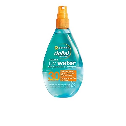 Garnier Delial UV Water Spray Protector Solar Transparente, Alta Protección para Cuerpo y Rostro IP30 - 150 ml