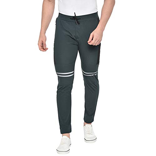 Image of BEEVEE Mens Forest Green 4way Stretch Elasticated Knits Trackpant with Drawstring.