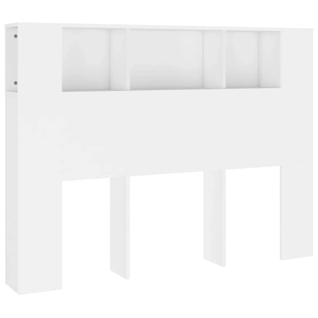 vidaXL Mueble Cabecero Armario de Cama con Almacenaje Pared Dormitorio Estantería Habitación Libros Decoraciones Blanco 140x18,5x104,5 cm