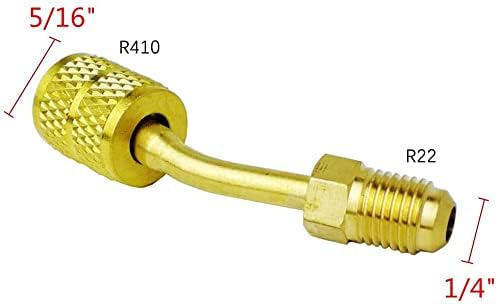 Hsthe Sea 2Pcs R410a Adapter für Mini Split Adapter Fitting HVAC System 5/16 Zoll Buchse SAE auf 1/4 Zoll Stecker SAE