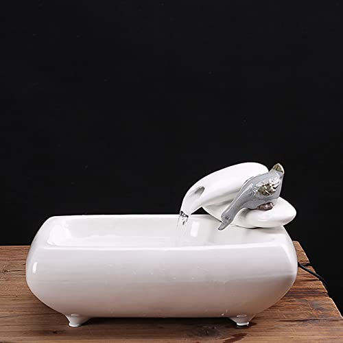Fuente de agua de mesa con lavabo de cerámica rectangular para interiores 4