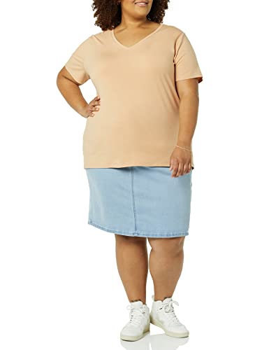 Image of Amazon Essentials Women's Plus Size Short-Sleeve V-Neck T-Shirt
