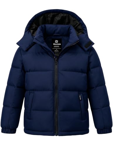 Image of wantdo Boys' Winter Coat Waterproof Puffer Jacket Parka with Removable Hood