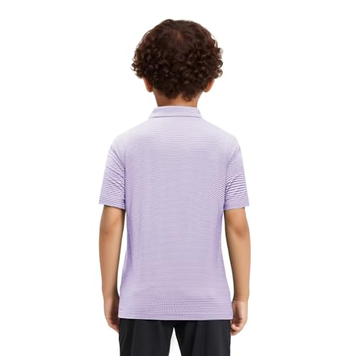 Image of Mens Golf Shirt Moisture Wicking Dry Fit Performance Sport Short Sleeve Striped Golf Polo Shirts for Men