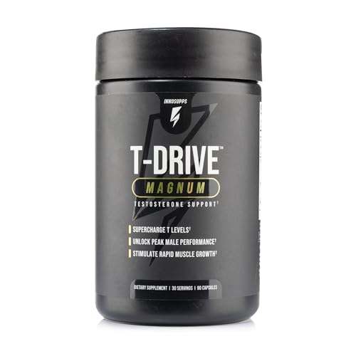 InnoSupps T-Drive Magnum | Testosterone Booster for Men, Amplify Muscle Growth - Tongkat Ali, Zinc, Fenugreek - Fat Burner & Testosterone Supplement for Men (90 Capsules)