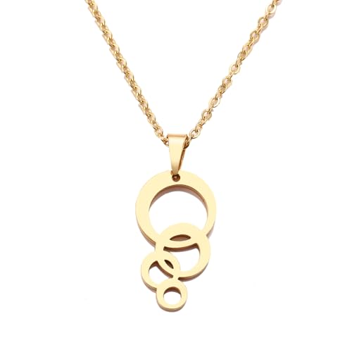 Collier double cercle argenté unisexe pour homme et femme