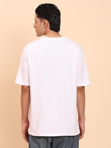 Image of Amazon Brand - Anarva Men's Oversized Cotton T-Shirt | Crew Neck | Half Sleeve | Solid Casual Tee