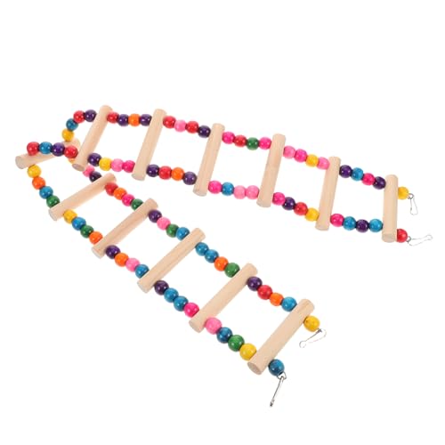 ibasenice Wooden Bird Ladder Swing: Fun Parrot Perch Ladder for Parrots Bird Cage Climbing Toy Cockatiels Parakeets and Small Animals