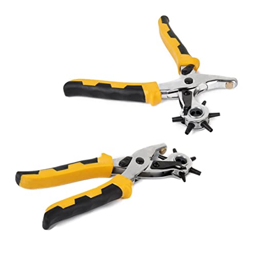 ORFOFE 3 Pecas Furador Giratório Multiferramentas Alicate De Couro Alicate Furador De Ilhós Soco De