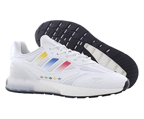 Image of adidas Men's Originals ZX 2K Boost 2.0 Running Shoes in White /White Size 10