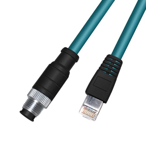 RIKYJIC Cable Ethernet M12 de 8 pines codificado en A a RJ45 de alta flexibilidad para cámara industrial Cognex, CCB-84901-1003-05 (10 metros)