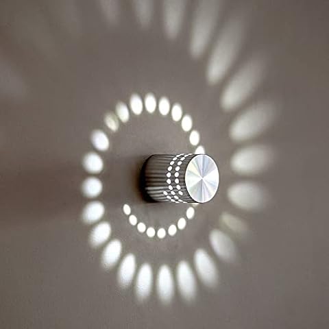 KAIKEA Simple and Stylish 3W Spiral LED Wall Light - White Light Aluminum Sconce Ceiling Light Aisle Bedroom Vestibule Foyer Cafe Corridor LED Lamp Creative Indoor Wall Decoration Light Lighting Cover