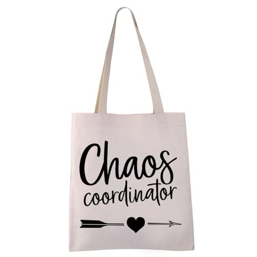 VAMSII Chaos Coordinator Tote Bag Funny Chaos Gifts Chaos Coordinator Gifts for Teacher Mother Leader Counselor (Chaos Coordinator Tote)
