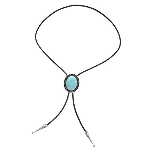 Fenteer Bolo Tie Collier Cravate avec Pendentif Otem Amérindien pour Fête Défilé de Mode Photo Mariage - Turquoise Cover