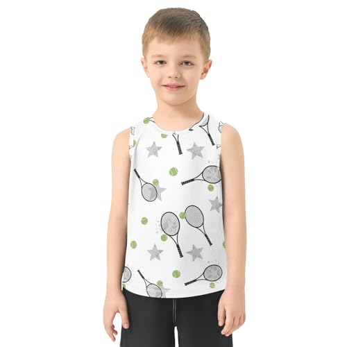 J JOYSAY Cartoon Tennis Star Boys Tank Top Sleeveless Muscle Shirts Quick Dry Sport Workout Active Kids T-Shirts 3-15T2