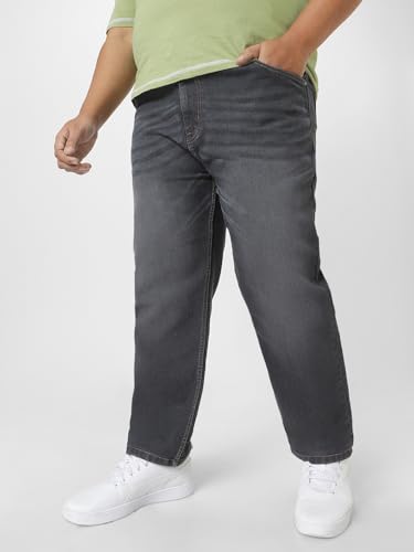 Image of Urbano Plus Men Mid Rise Regular Fit Washed Jeans Stretchable