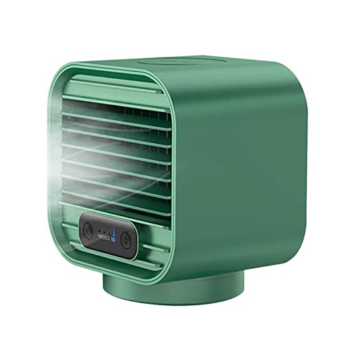 Aire acondicionado para RV, mini aire acondicionado portátil, ventilador de verano con pulverizador, tres velocidades, ajustable (verde)