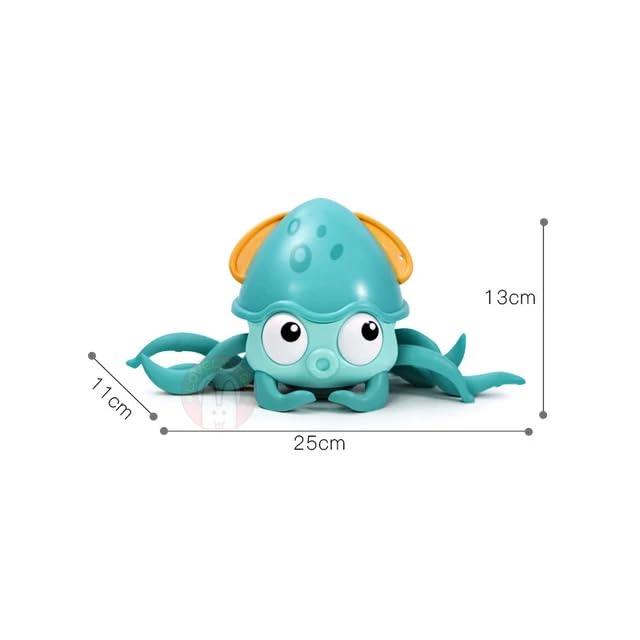 Image of COSMOBABY Premium Amphibian Octopus Bath Toy Pull Along & Bath Toy|Swimming Octopus with String Attached|Interactive & Early Learning Toy|Floating BathtubToy