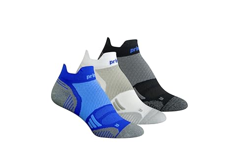 Prince Durable Comfortable Athletic Low Cut Compression Ankle Socks for Pickleball Running Walking Cycling Men Women 3 Pack