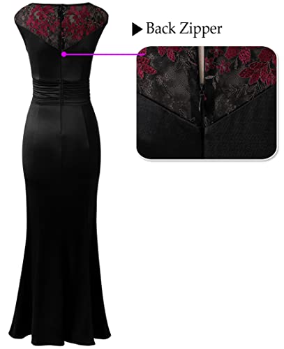 Image of VFSHOW Womens Formal Ruched Ruffles Evening Prom Wedding Party Maxi Dress