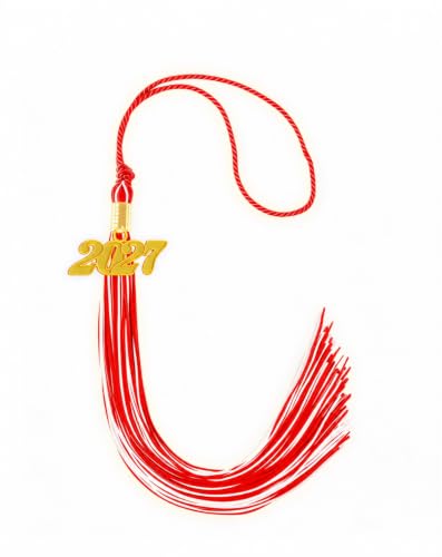 Image of Red and White Graduation Tassel 2027 for Grad Cap