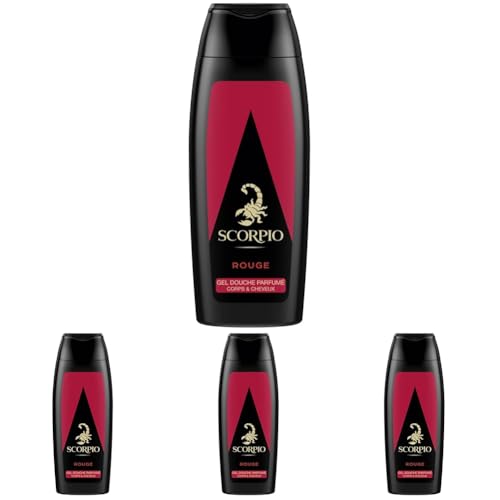 Scorpio - Gel Douche Corps Homme - Collection Rouge - Flacon 250 ml (Lot de 4)