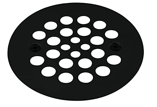 Image of Westbrass A3193-62 4-1 /4 inch OD Brass Shower Strainer Grid Drain Cover, Matte Black
