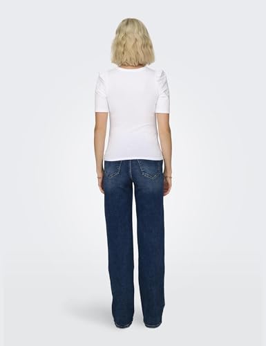 ONLY Damen Onllive Love 2/4 Pufftop JRS Noos, Weiß, XL – Ansicht 5