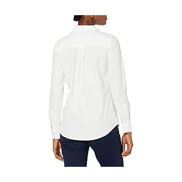 Amazon-Essentials-Womens-Classic-Fit-Long-Sleeve-Button-Down-Oxford-Shirt Amazon Essentials Women's Long-Sleeve Classic-Fit Oxford Shirt, White, Small