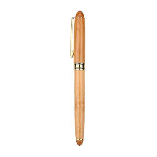 Bewinner 1pc 5 Size Nib Calligraphy Art Fountain Pen, Broad Stub Chisel-Pointed Nib with Bamboo Plywood Handle & Piston- Ink Reservoir for Writing Gothic, Italic, Arabic,