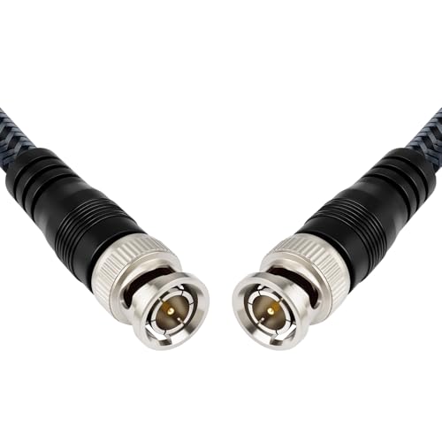 Thzzhnno BNC オス 75オーム RG-6/U 同軸ケーブル 3M、アンテナアナライザー、CBラジオ、セキュリティCCTVカメラ、DVR用のデュアルシールド低損失ビデオコード。BNCオス同軸ケーブル