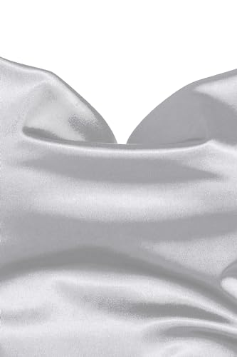 Image of ZAFUL Women's Satin Sleeveless Spaghetti Strap Mini Dress Sexy Slip Cowl Neck Silky Cocktail Party Dresses