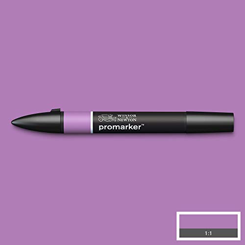 Image of Winsor & Newton Promarker, Alcohol Based Markers, Amethyst (V626), Double Tipped Drawing Marker for Artists, Graphic Designers, Illustrators - Chisel & Fine Twin Tip, Streak Free Coverage