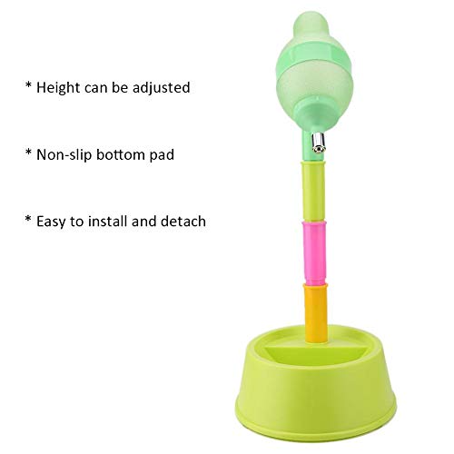 Dispensador de Agua para Gato y con Fuente de Altura Ajustable de pie, Botella de Bebida con Boquilla antigoteo (Verde)
