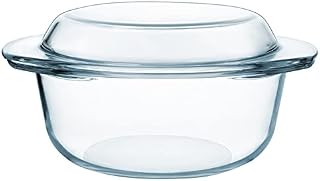 Glass Casserole Dish, Glass Round Casserole Dish with Lid, Large Casserole Dish for Oven, Glass Round Casserole Dish with Handles, Glass Casserole High Resistance