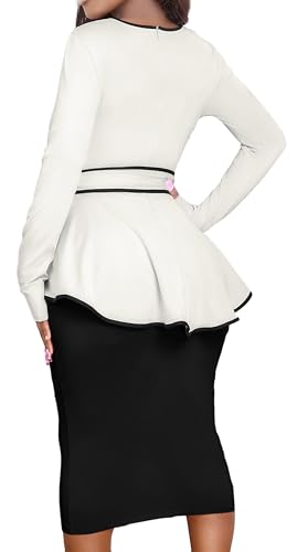 Image of Women's Bodycon Vintage Dresses Elegant Peplum Dresses for Women Business Work Office